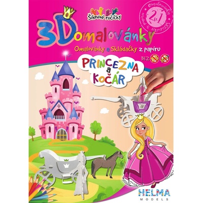 3D omalovánky Princezna a kočár