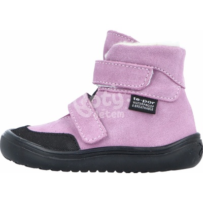 Jonap zimní kožené barefoot boty s membránou Jerry orchid merino