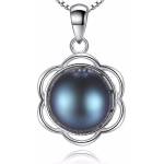 Silenti Jewelry Сребърно колие "Усет" - Тъмносин