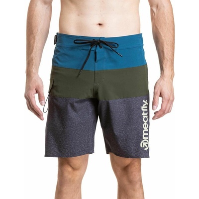 Meatfly Mitch Boardshorts pánske plavky 21" Olive/Super Teal