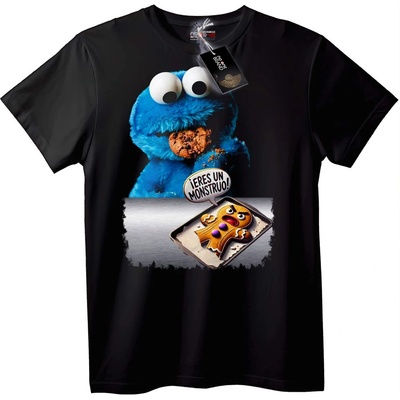 NOONEBRAND Тениска Cookie Monster с Джинджифилова Питка - M, White