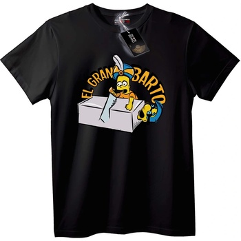 NOONEBRAND Тениска Барт Симпсон 'El Gran Barto' - L, Black