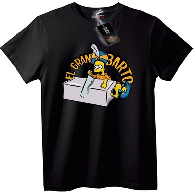 NOONEBRAND Тениска Барт Симпсон 'El Gran Barto' - L, Black