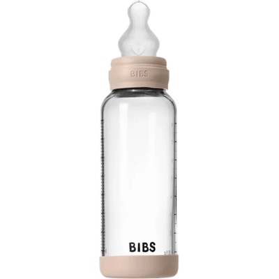 BIBS Стъклена бебешка бутилка Bibs - Със силиконов биберон, 240 ml, Blush (50201244)
