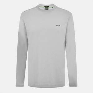 Boss Тениска Boss Mens BOSS GREEN Long Sleeve T-Shirt with Iconic Logo Detail - Open Grey 063