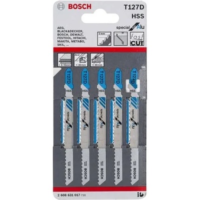 Нож за зеге Bosch с T-захват за ламарина и алуминий 74/100 мм, 8.5 TPI, 5 бр. , праволинейно, T 127 D-2 608 631 017