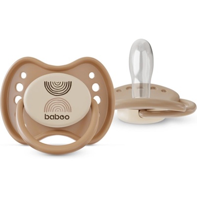 Baboo Soothers Silicone Symmetrical with Case биберон Au Naturale 0-6 m 2 бр