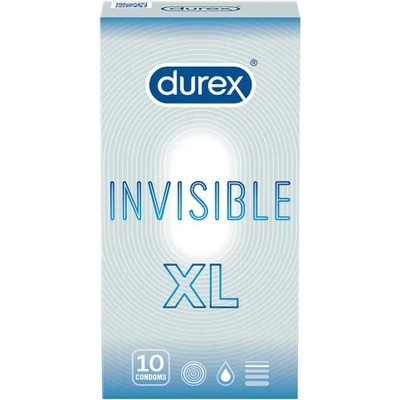 Durex 10 бр. Тънки презервативи Durex Invisible XL