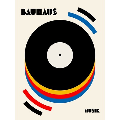 Plagát, Obraz - Bauhaus Musik Retro Illustration, Retrodrome, 30 × 40 cm