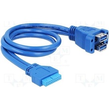 Delock 82942 USB 3.0 USB A zásuvka x2 kolíkový konektor 19pin 0,45m