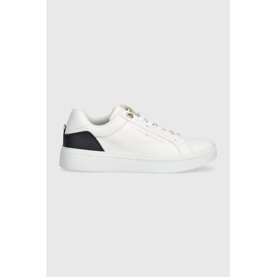 Кожени маратонки Tommy Hilfiger ELEVATED ESSENTIAL COURT SNEAKER в бяло FW0FW07635 (FW0FW07635)