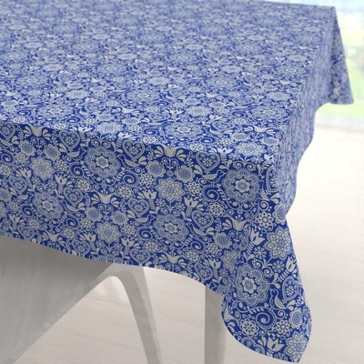 Biante Dekorační čtvercový ubrus PML-100 Modro-bílý lidový ornament 120x120 cm