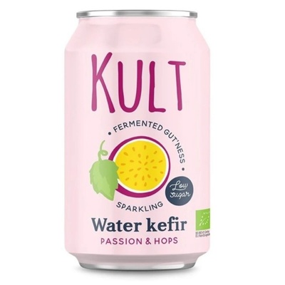 Kult Water Kefir, воден кефир, хмел и маракуя, 330 мл