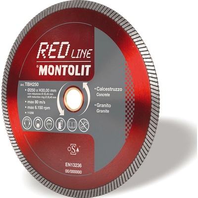 Montolit TBH250 – TURBO diamantový kotúč na betón a žulu, mokrý/suchý rez, Ø250mm