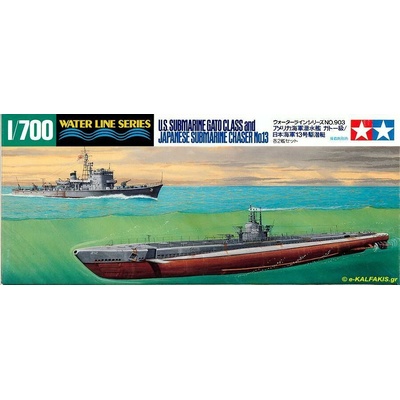 Tamiya US Submarine Gato & Japanese Submarine Chaser No.13 Water Line Series 1:700