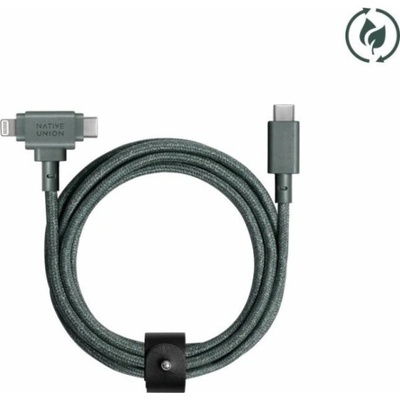 Native Union BELT-CCL-GRN-NP USB-C – USB-C + Lightning 1,5m zelený