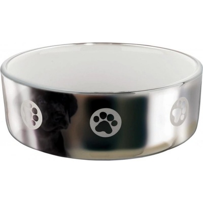 Trixie miska keramická pes stříbrná s tlapkou 0,3 l 12 cm