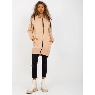Dlouhá mikina s kapuscí AP-BL-AP-3004.32-BEIGE
