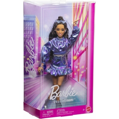 Barbie Deluxe modelka Modré šaty JFP42