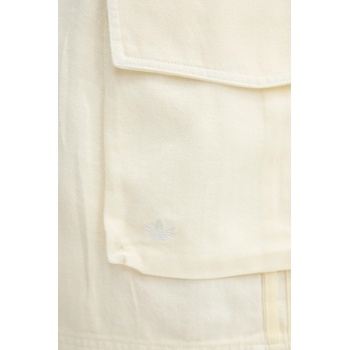 adidas Originals Памучен къс панталон adidas Originals Cargo Jorts в бежово с изчистен дизайн с висока талия JD0138 (JD0138)