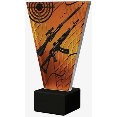 Designová skleněná trofej Střelba Výška: 20,5 cm Průměr: 1 cm