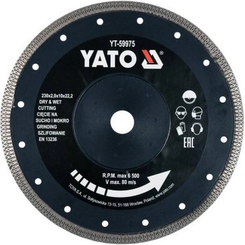 Yato Kotouč řezný diamantový 230 x 22,2 x 2 mm YT-59975