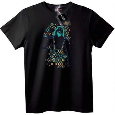 NOONEBRAND Тениска Викинг геометрия - M, Black