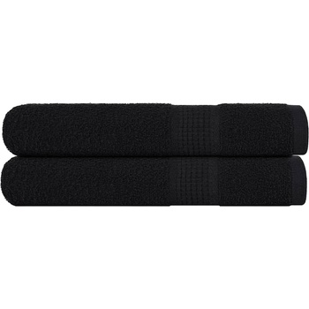 vidaXL Кърпи за сауна FROGN 2 бр. Черни 80x200 см 360 г/м2 (136959)