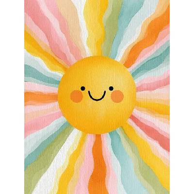 Plagát, Obraz - Happy Rainbow Sun, Stephanie Jeuffroy, 30 × 40 cm
