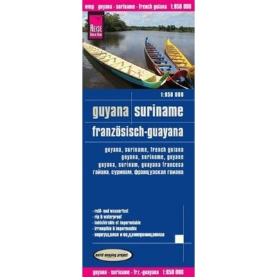 mapa Guyana Suriname,French Guiana 1:850 t voděodolná