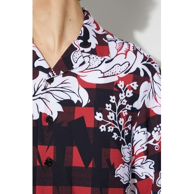 Neil Barrett Риза Neil Barett LOOSE HAWAIIAN CHECK WITH BOLTS (PBCM186.V024.1495)