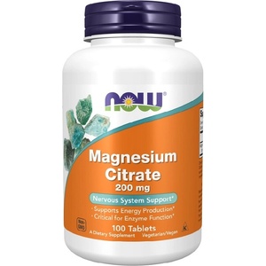 NOW NOW Magnesium Citrate 200mg, 100 Tablets - fitnesdobavki - 33,23 лв