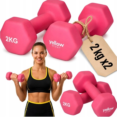 Yellow Sport Gumové činky 2 x 2 kg 2 ks