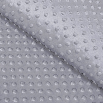 Dětská látka Minky 3D puntíky MKP-048 Šedá - šířka 150 cm