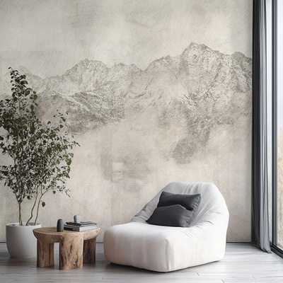 Art Gift Decor Фототапет с величествена планина в мъглив ефект