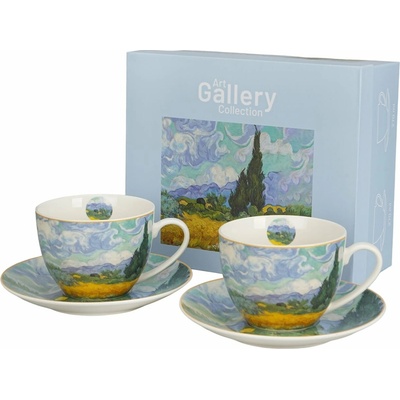 Duo Porcelánová šálka s podšálkou Van Gogh Wheat Field 2 x 270 ml