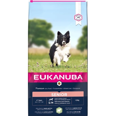 EUKANUBA 10% намаление! Суха храна Eukanuba с агнешко и ориз (12 кг) - Senior Small & Medium Breed