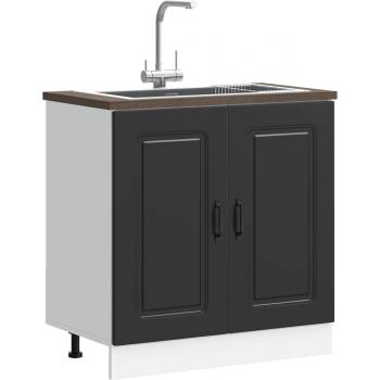 vidaXL Шкаф за мивка, Kalmar, черен, 80x46x81, 5 см, инженерно дърво (853448)