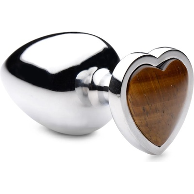 Booty Sparks Gemstones Tiger Eye Heart Anal Plug Large