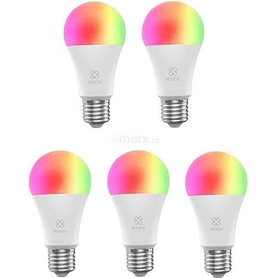 WOOX Smart sada LED žiaroviek E27 10W RGB CCT R9074/5pack WiFi Tuya