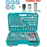 TOTAL Гедоре комплект total industrial 1/4" + 3/8" + 1/2", 139 части (tl ind thkthp21396)