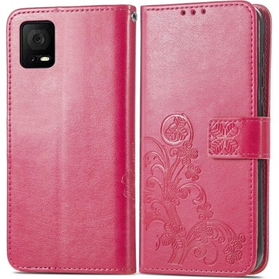 Pouzdro PROTEMIO 58571 ART FLOWER S Peněženkový kryt TCL 405 / 406 tmavě růžový