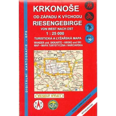 Krkonoše od západu k východu mapa 1:25 000 - Rosy