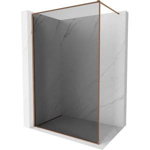 Mexen Kioto-XF преграда за душ Walk-in с рамка 120 x 202 см, графит 10 мм, розово злато - 800-120-104-60-40-X (800-120-104-60-40-X)