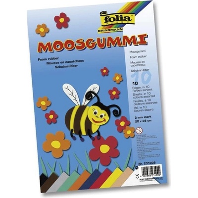 Pěnovka moosgummi 20x29cm 2mm MIX