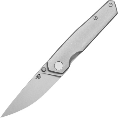 Bestech Knives VK-KUZE Dark Bead Blast Drop Point Blade, Stonewashed Titanium Handles - BT2504B