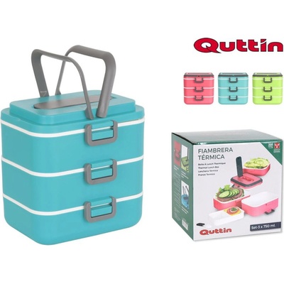 Termobox na jedlo Quttin 8942, trojdielný 2,25L