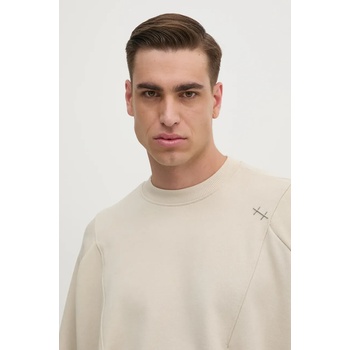 Heliot emil Памучен суичър Heliot Emil в бежово с изчистен дизайн SS25_M_08_062_ST18_CO (SS25.M.08.062.ST18.CO)