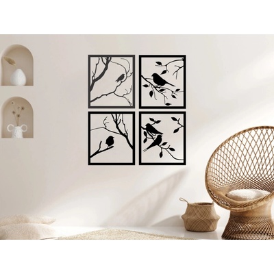 Drevený obraz na stenu - Birds - 20x20 Dekor: ANTRACIT 0164, BIELA 0101, ČIERNA 0190, DUB Bronze tmavý 090, DUB Sonoma 3025, DUB Zlatý 003, ORECH 0729, SIVÁ 0112, Rozmery: 30x30