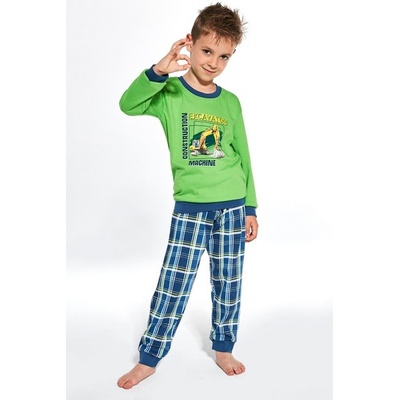 Cornette Pyžamo chlapecké Cornette Bagr zelené